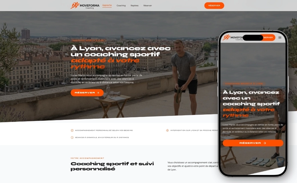 Exemple site vitrine coach