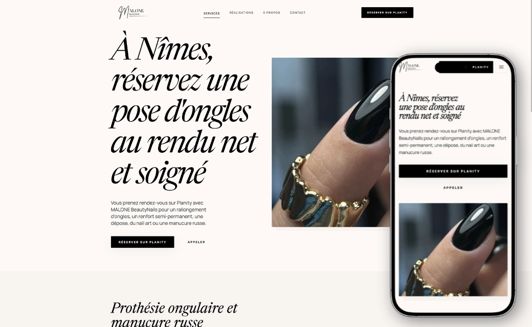 Exemple site vitrine beauté