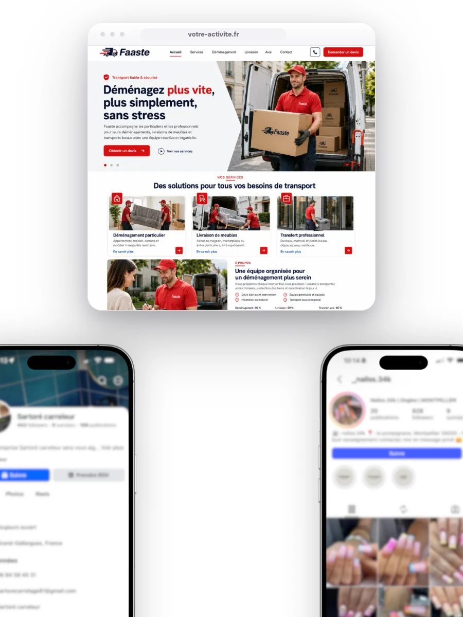 Avant, des profils dispersés ; après, un site clair prêt à partager