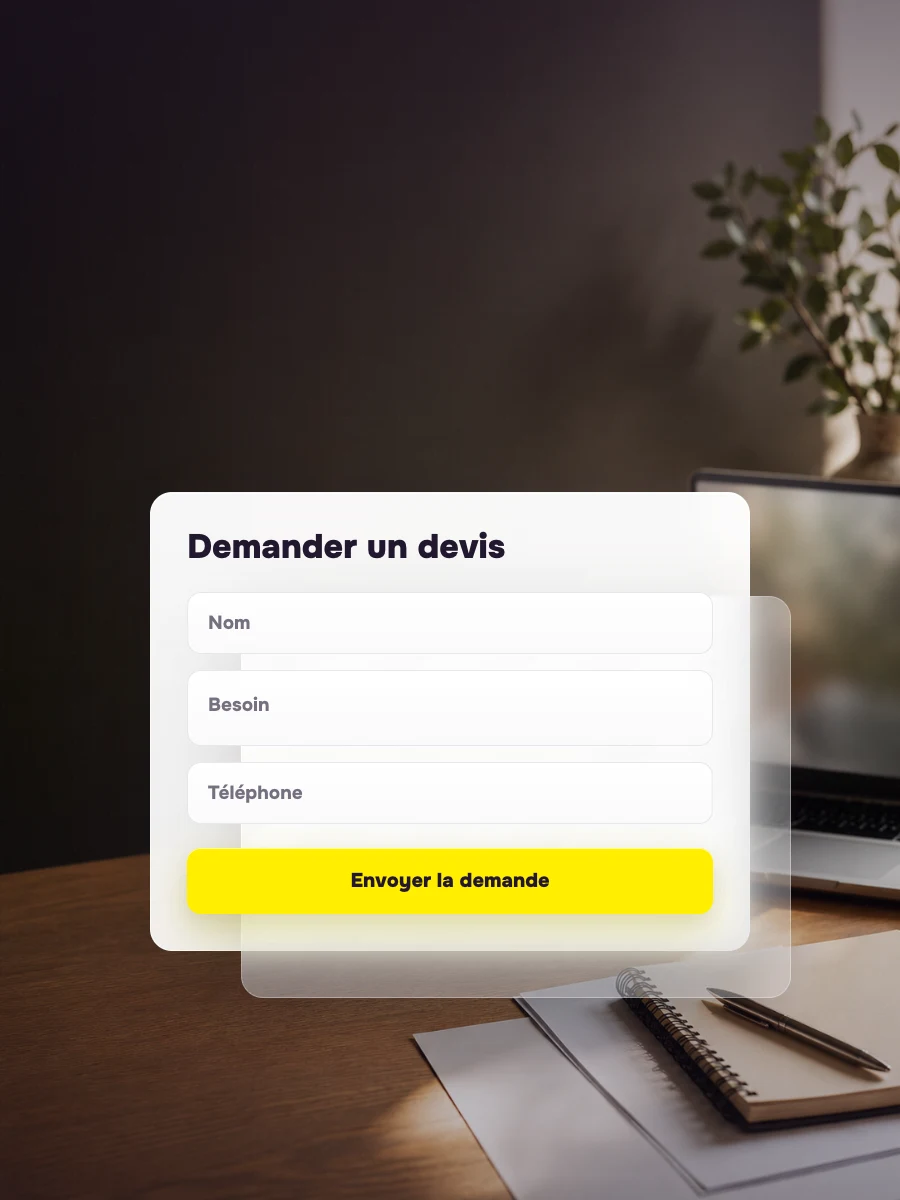 Exemple de site avec demande de devis