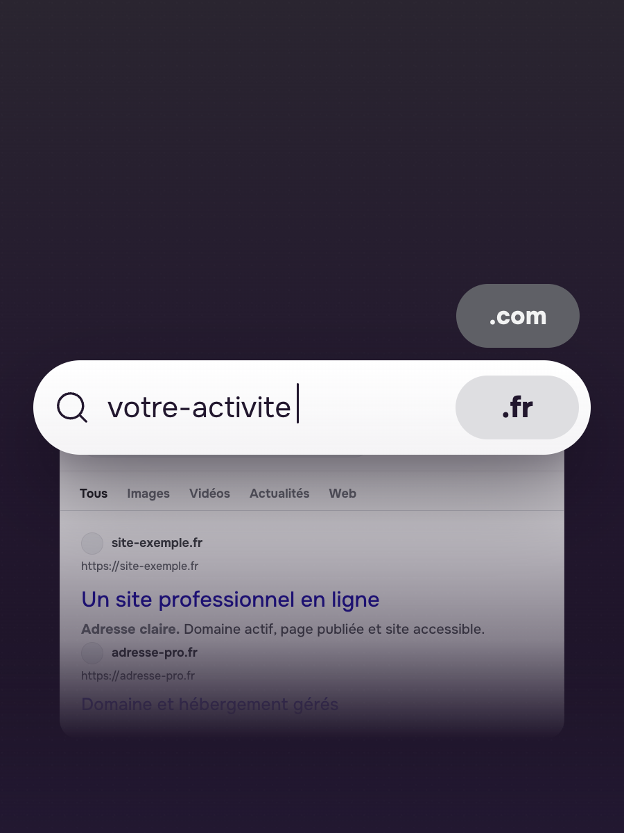 Exemple de site avec adresse pro et hébergement géré