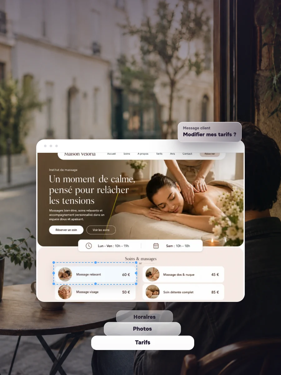 Exemple de site avec modifications possibles