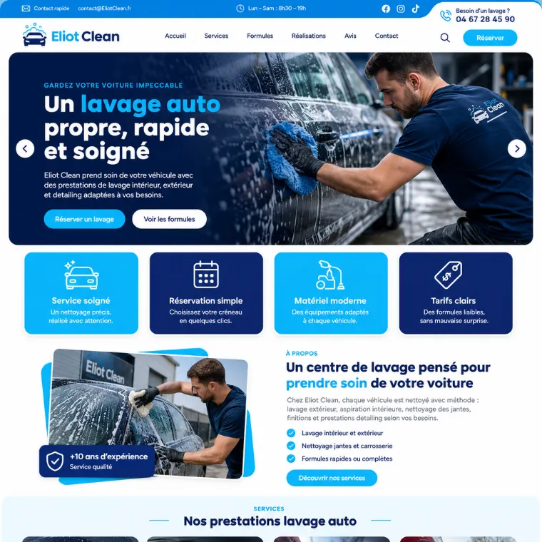 Site livré pour un car wash