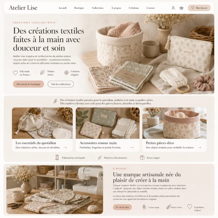 Site livré pour une couturière