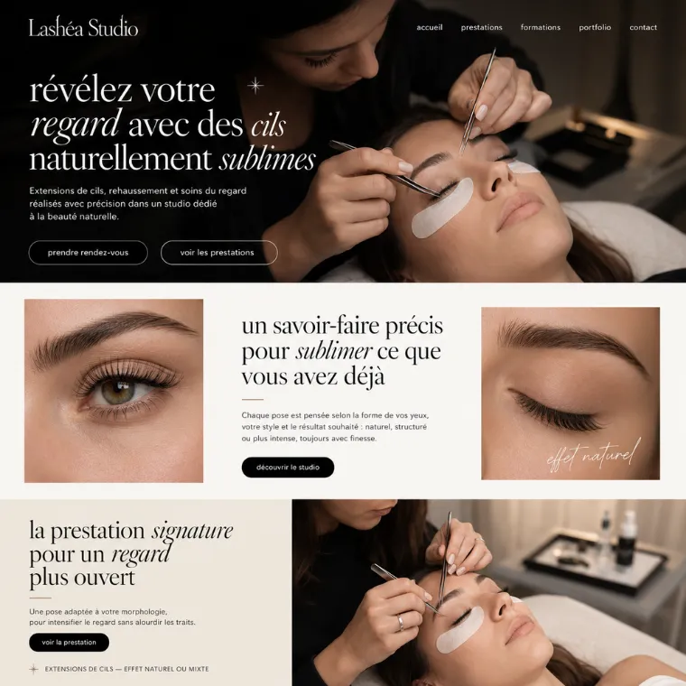 Site livré pour une lash artist