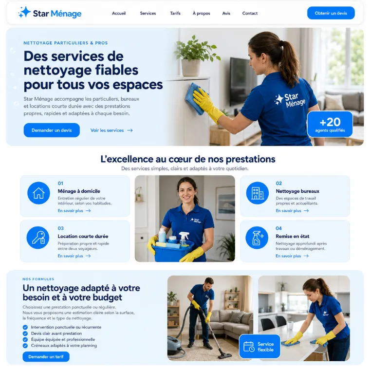 Site livré pour un service de ménage