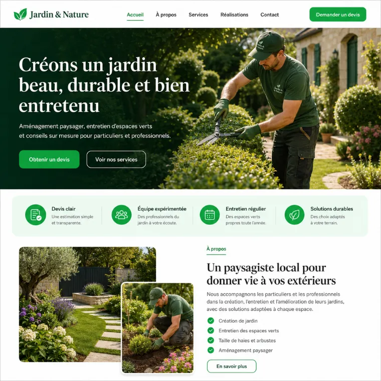 Site livré pour un paysagiste