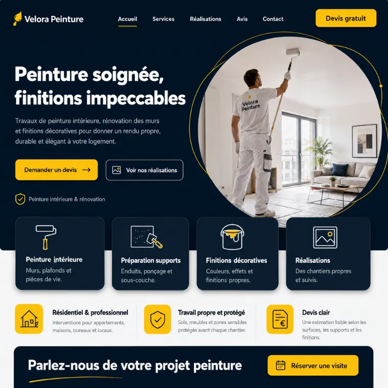Site livré pour un peintre